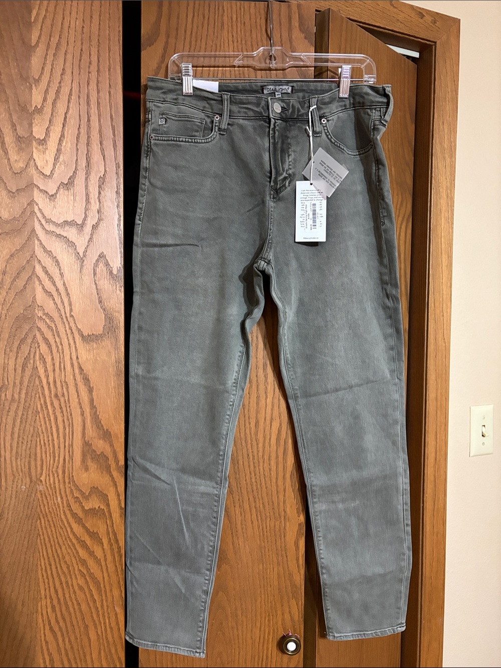 Dear John Women's Skinny Jeans in Olive Gray